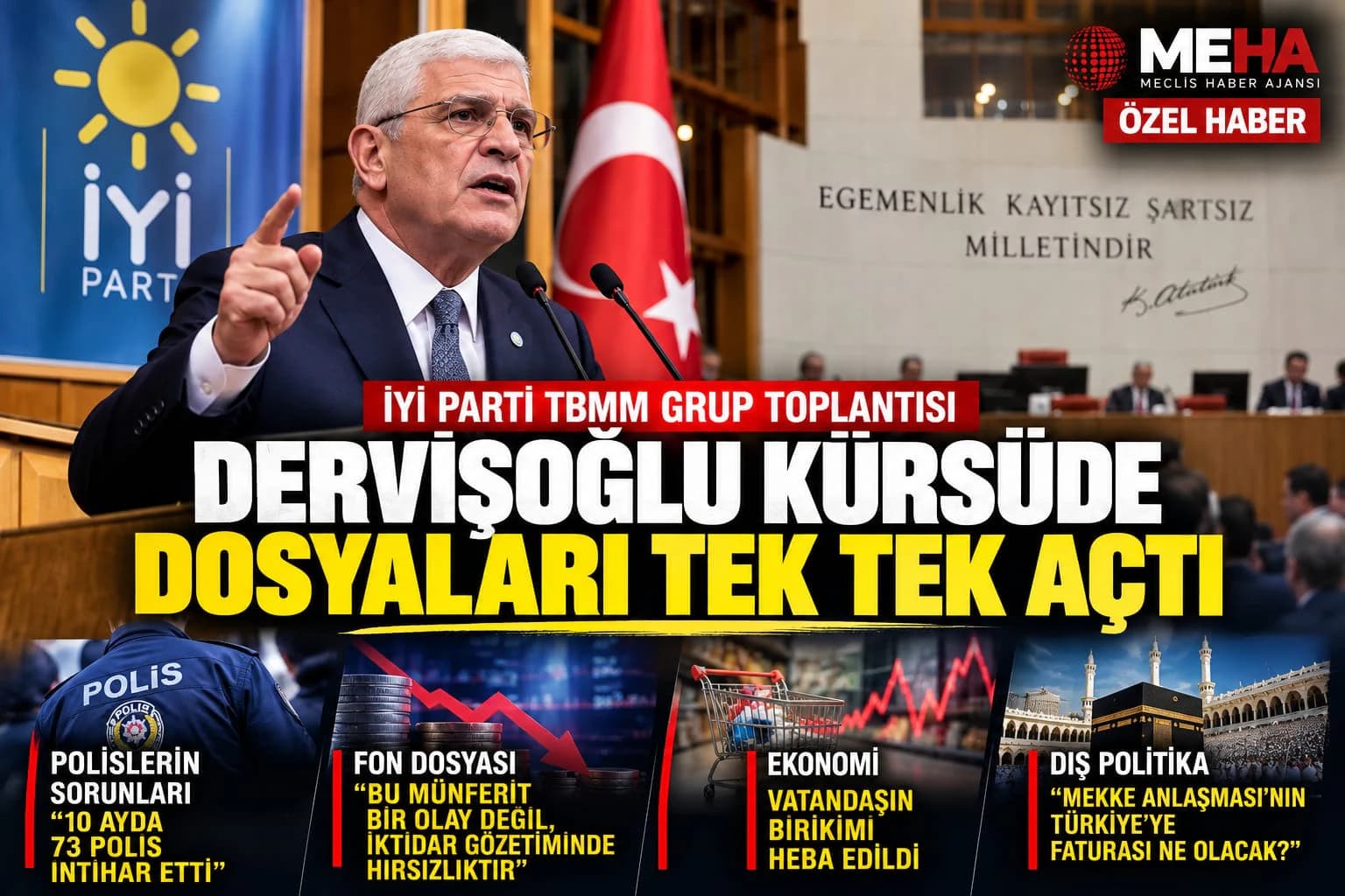 Dervişoğlu kürsüde dosyaları tek tek açtı