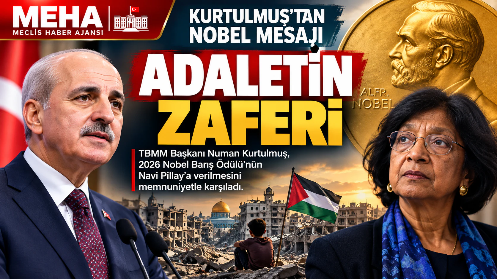 Kurtulmuş'tan Nobel mesajı: Adaletin zaferi