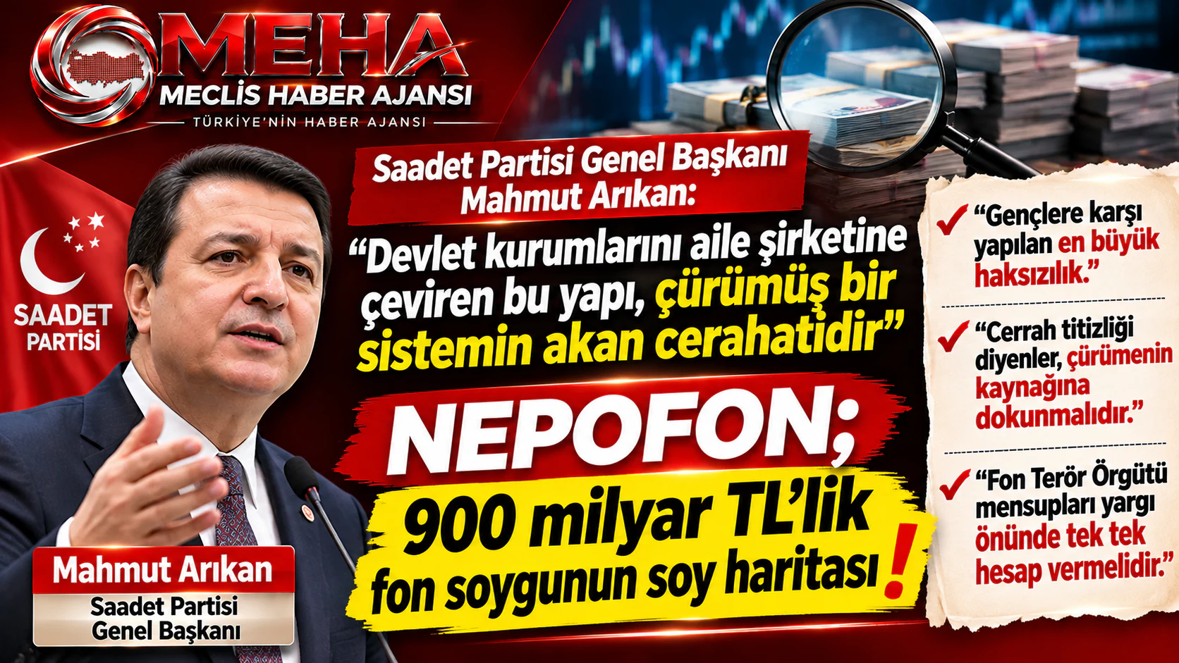 Arıkan’dan fon tepkisi: “900 milyarlık soygunun soy haritası!”