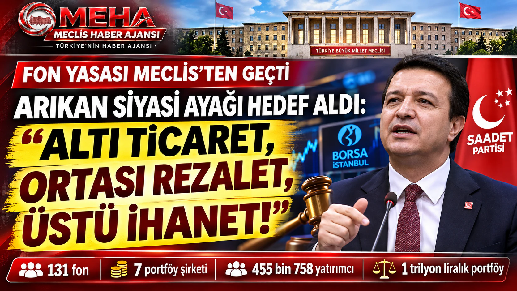 Fon yasası Meclis'ten geçti, Arıkan siyasi ayağı hedef aldı: “Altı ticaret, ortası rezalet, üstü ihanet!”