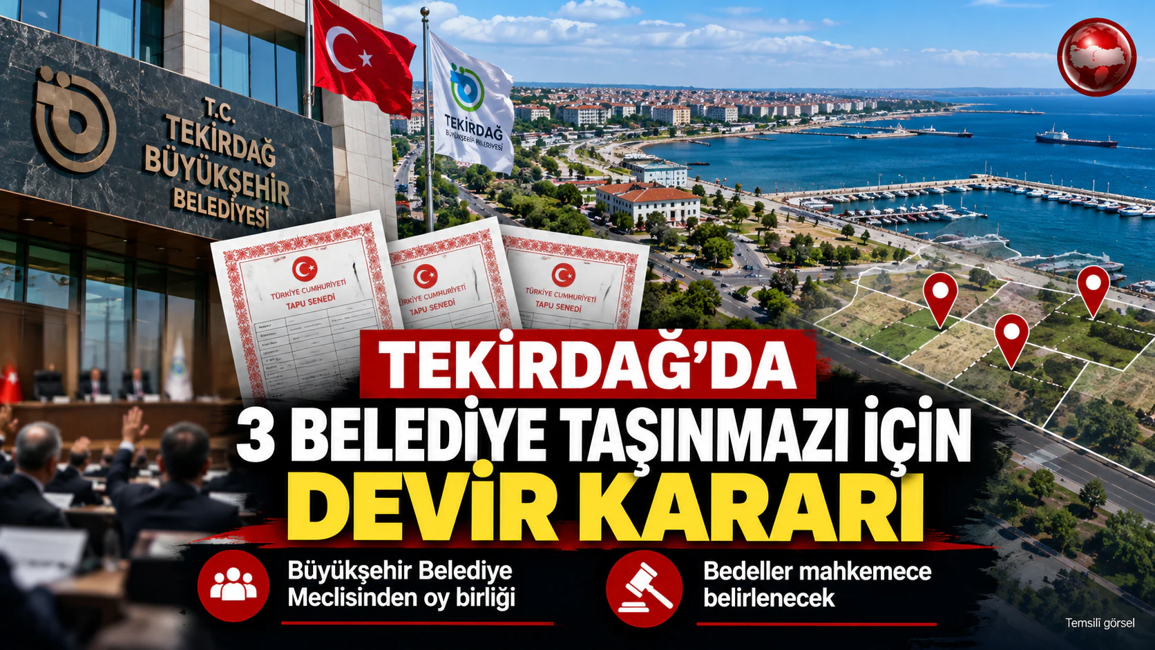 Tekirdağ'da üç belediye taşınmazı için devir kararı